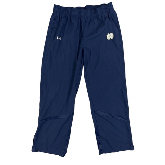 Under Armour Loose Notre Dame Blue Women Track Pants Sz XL‎ - Picture 1 of 4